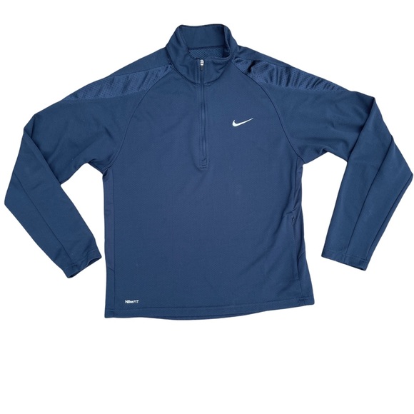 Nike Endurance Sphere Waffle Half Zip Running Athletic Navy Top Men’s Size Small - Picture 4 of 13